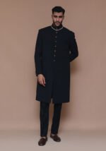 Premium Georgette Black Couture Sherwani - Image 3
