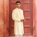Premium Satin Silk Pristine Embroidered Sherwani - Image 3