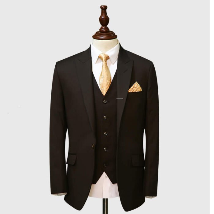 Shop Now Dark Brown 3 Piece Suit - Andre Emilio - Image 1