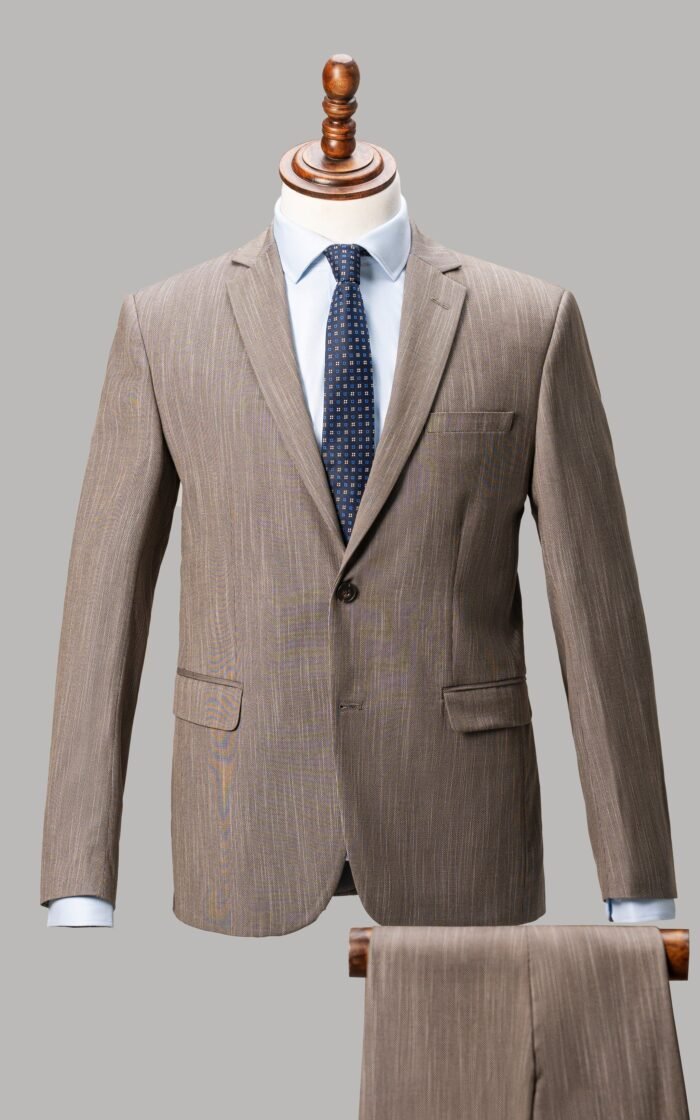 SLIM FIT 2 PIECE SUIT BROWN - Image 1