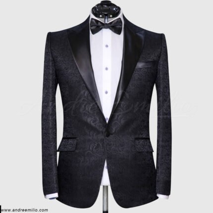 Textured Black Tuxedo for Men