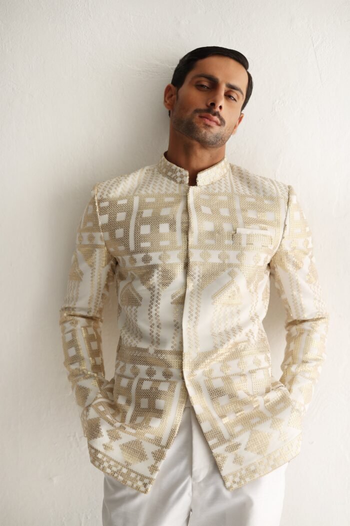 WHITE GOLDEN SEQUENCE PRINCE SUIT - Image 1