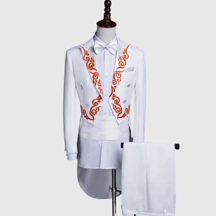 White Morning Tuxedo Suit for Men - Image 1